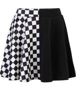 Own Saviour Red Checkerboard Splice Mini Skirt