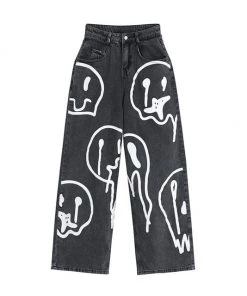Own Saviour Acid Smiley Black Jeans