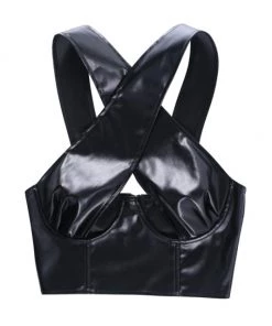 Own Saviour Faux Leather Cross Crop