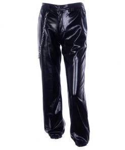 Own Saviour New In Faux Leather Chain Jogger Pants