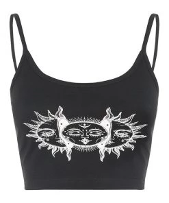 Own Saviour Sun Moon Cami Crop Tees + Tops