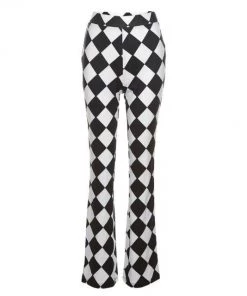 Own Saviour Diamond Check Flared Pants