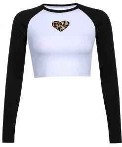 Own Saviour Colour Leopard Heart Raglan Cro
