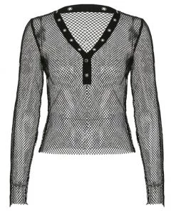 Own Saviour Fishnet Mesh LS Top