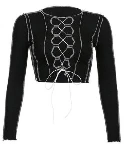 Own Saviour Contrast Tie Up Crop New In