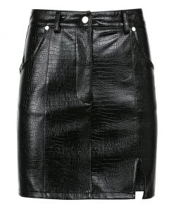 Own Saviour Faux Leather Croc Skirt