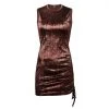 Own Saviour New In Brown Croc Velvet Mini Dress