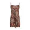 Own Saviour Dresses + Sets Brown Paisley Ruffle Mini Dress