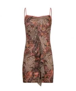 Own Saviour Dresses + Sets Brown Paisley Ruffle Mini Dress