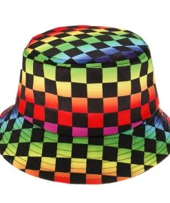 Own Saviour Accessories Rainbow Checkerboard Bucket Hat