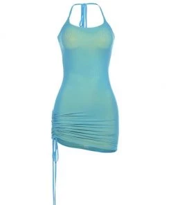 Own Saviour Holo Ruched Halter Dress New In