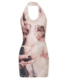 Own Saviour Renaissance Halter Mini Dress Dresses + Sets