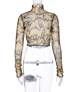 Own Saviour New In Tattoo Semi Sheer Crop