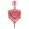 Own Saviour Tees + Tops Red Heart Crochet Halter Crop