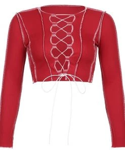 Own Saviour Contrast Tie Up Crop New In