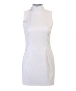 Own Saviour White Faux Leather Mini Dress Dresses + Sets
