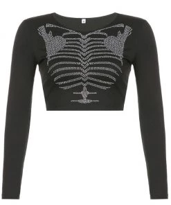 Own Saviour Rhinestone Ribs Crop