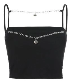Own Saviour Chain Heart Cami Crop