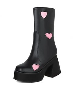 Own Saviour Love Heart Mid Calf Boots