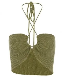 Own Saviour Knitted Cut Out Halter Crop New In