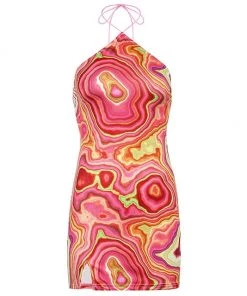 Own Saviour Red Marble Swirl Mini Dress