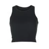 Own Saviour New In Black Rib Tank Crop