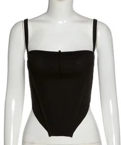 Own Saviour Black Semi Sheer Point Crop Tees + Tops