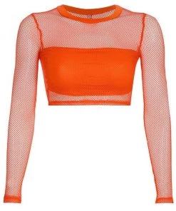 Own Saviour Neon Block Mesh Crop