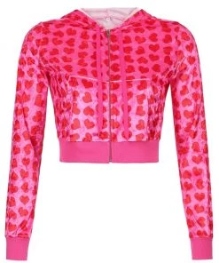 Own Saviour Pink Heart Velvet Hoodie