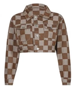 Own Saviour Brown Grid Jacket