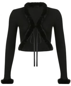 Own Saviour New In Black Faux Fur Cardi
