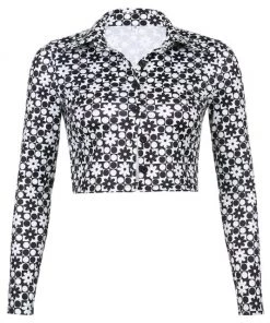 Own Saviour Black Polka Flower Shirt