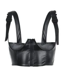 Own Saviour Moto Faux Leather Bust Crop