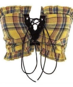 Own Saviour Tees + Tops Yellow Plaid Tube Top